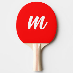 Pala De Ping Pong Letra roja blanca caligráfica monográfica carta in