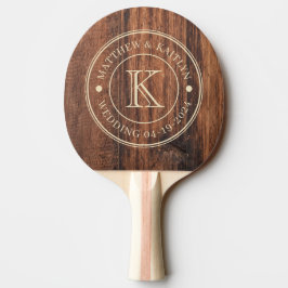 Pala De Ping Pong Letrero de Monograma de Boda en Tabla de Cortar De