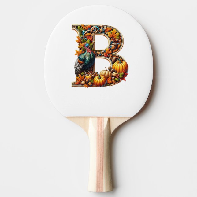 Pala De Ping Pong Letter B in Thanksgiving style (Anverso)