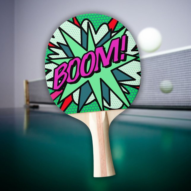 Pala De Ping Pong Libro de Cómic BOOM Diversión Moderna Genial (Comic Book BOOM Modern Fun Cool Ping Pong Paddle)