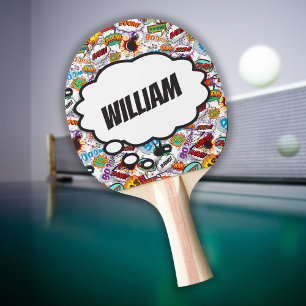 Pala De Ping Pong Libro de Cómic Divertido con Nombre Personalizado