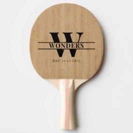 Pala De Ping Pong Light Wood Grain Custom Monogrammed