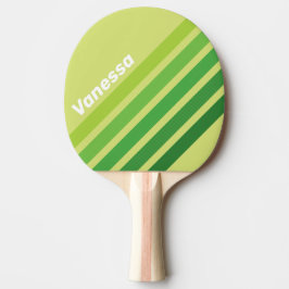 Pala De Ping Pong Lily Pad Green Angled Striping with Name
