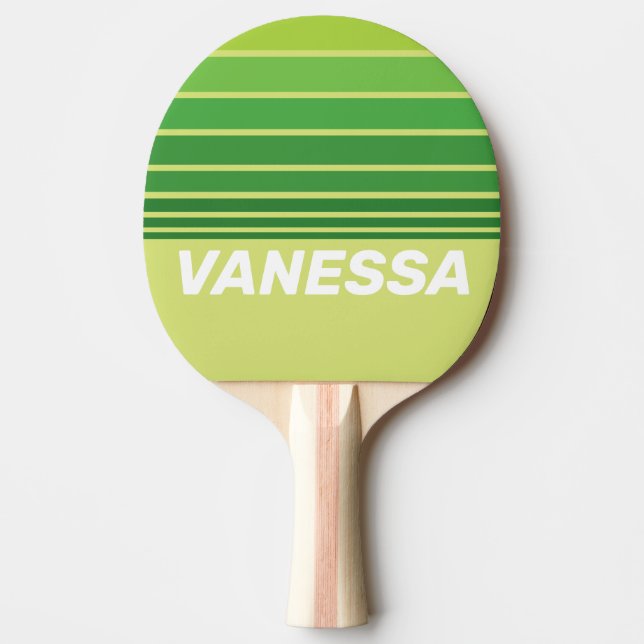 Pala De Ping Pong Lily Pad Green Horizon Striping with Name (Anverso)