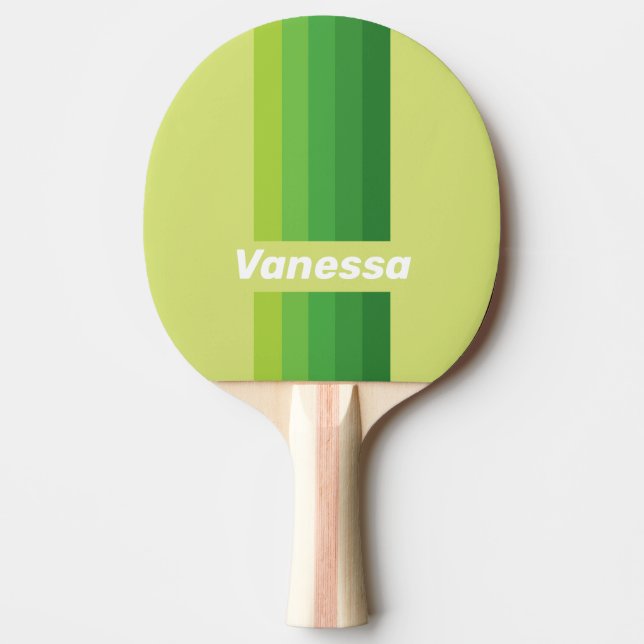 Pala De Ping Pong Lily Pad Green Pin Stripes with Name (Anverso)