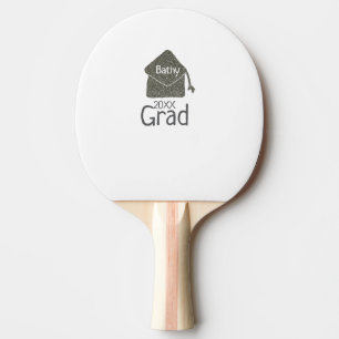 Pala De Ping Pong Límite de graduación plateado purpurina añadir nom