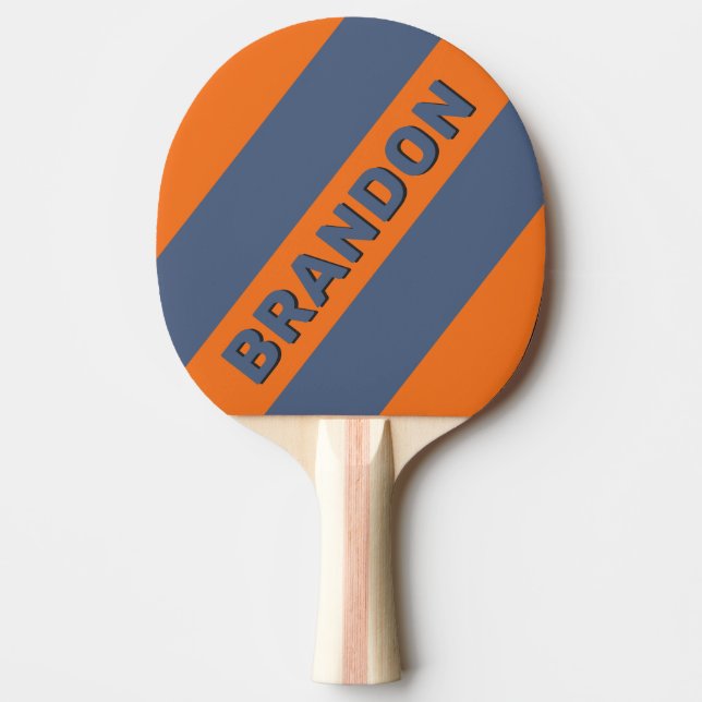 Pala De Ping Pong Línea costera retro Sunset 3 banda negrita con nom (Anverso)