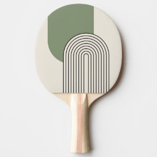 Pala De Ping Pong Línea de arte estilo Mid Century con arco verde