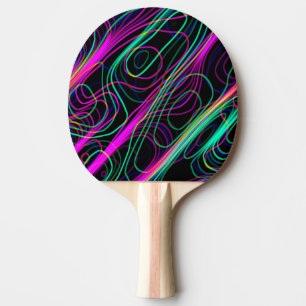Pala De Ping Pong Líneas de curvas multicolores MUY GUAY Neon
