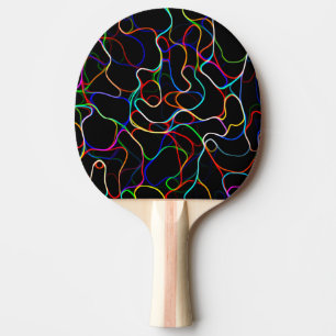Pala De Ping Pong Líneas de Neon Multicolor