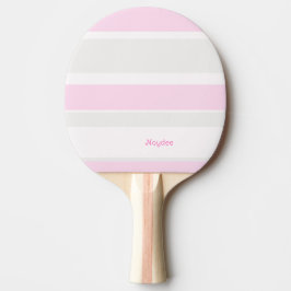 Pala De Ping Pong Líneas de rayas asimétricas gris rosa blanco