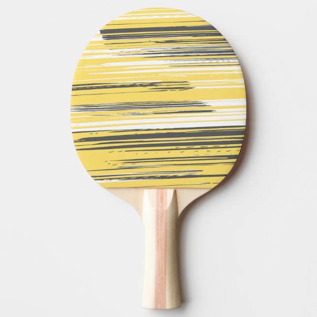 Pala De Ping Pong Líneas pintadas a mano - amarillo (Anverso)
