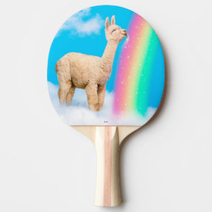 Pala De Ping Pong Llama: Arcoiris golpeando