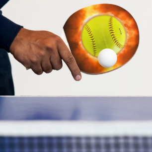 Pala De Ping Pong Llamas de baloncesto de softball amarillo de Slipp