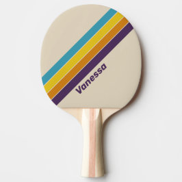 Pala De Ping Pong Lluvia de Ciruela Arcoíris Rayado con Nombre