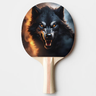 Pala de Ping Pong Lobo con Postura Agresiva