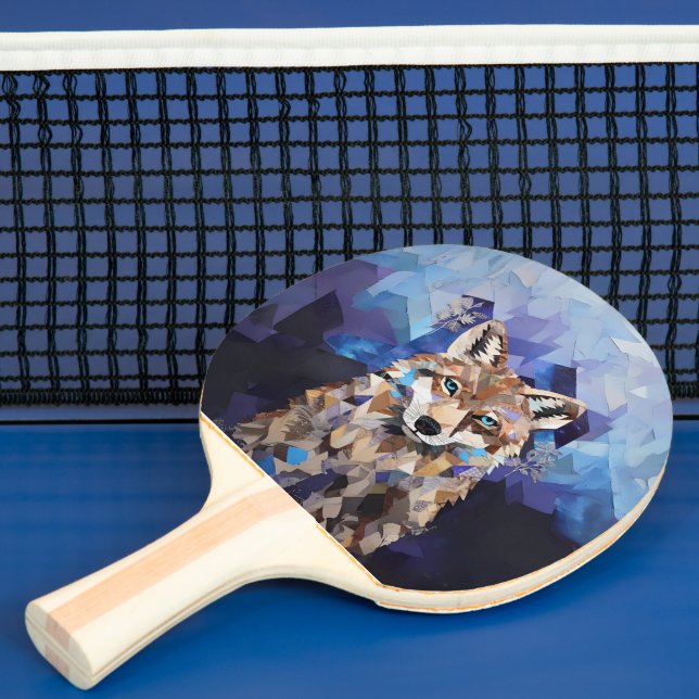 Pala De Ping Pong Lobo Geométrico Montaña (in situ)