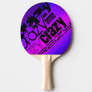 Pala De Ping Pong Loco; Violeta Azul vibrante y Magenta
