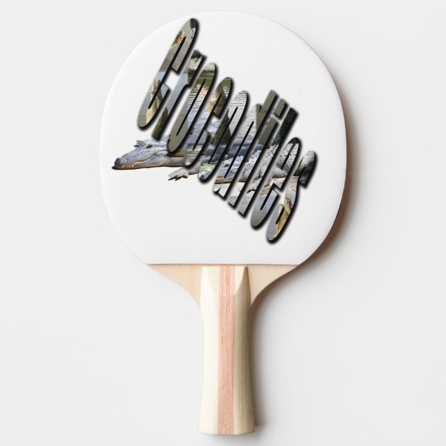 Pala De Ping Pong Logo De Cocodrilos Y Cocodrilos, (Anverso)