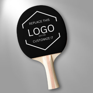 Pala De Ping Pong Logotipo Negros de trabajo promocional de fondo