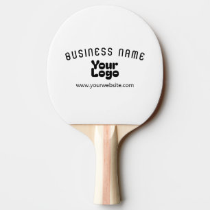 Pala De Ping Pong Logotipo retro-moderno blanco y negro (editable)