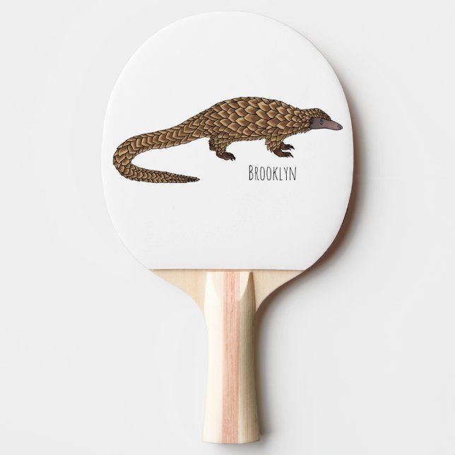 Pala De Ping Pong Long-tailed pangolin cartoon illustration (Anverso)