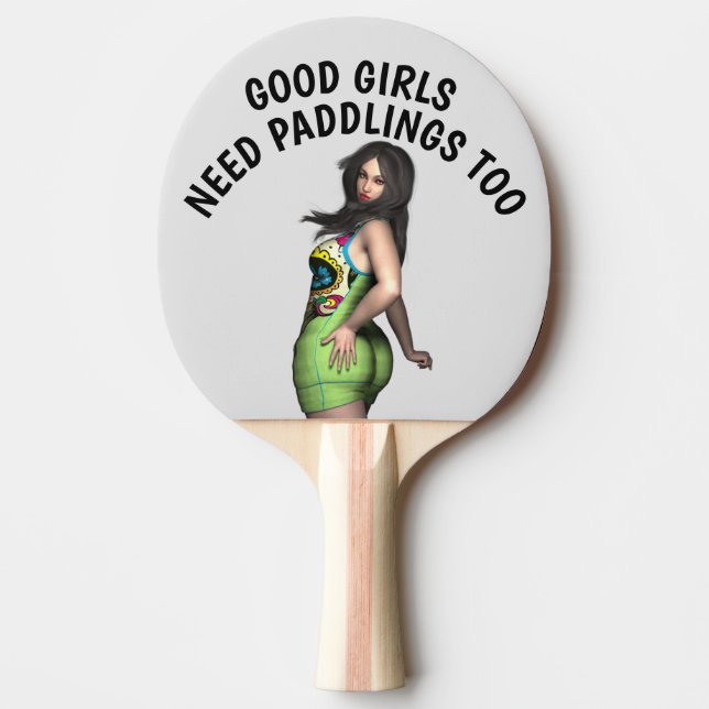 PALA DE PING PONG LOS BUENOS CHICAS NECESITAN PADDLINGS TAMBIÉN PING (Anverso)