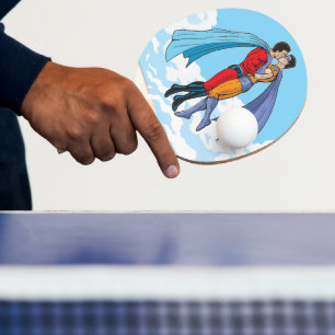 Pala De Ping Pong Los dos superhéroes de Slipperyjoe besándose perso