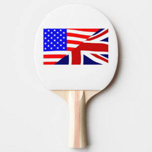 Pala De Ping Pong Los E.E.U.U. y banderas BRITÁNICAS
