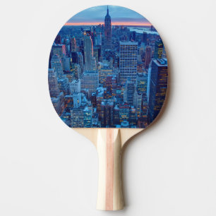 Pala De Ping Pong Los rascacielos de Manhattan se encienden