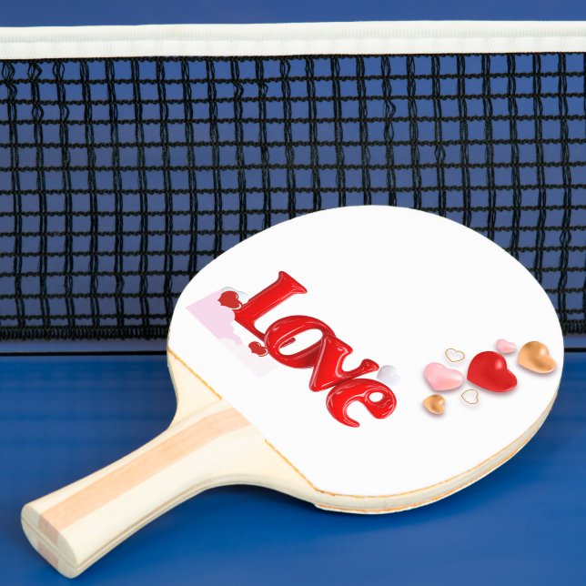 Pala De Ping Pong Love & Hearts Personalized Ping Pong Paddle (in situ)