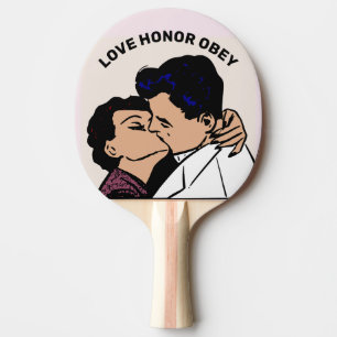 PALA DE PING PONG LOVE HONOR OBEDECER BODA GIFT PING PONG PADDLE