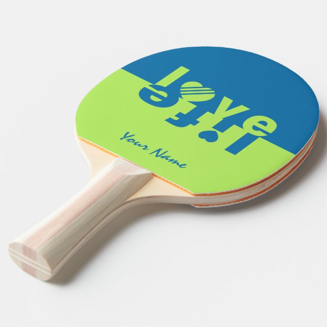Pala De Ping Pong LOVE LIFE personalizado ping pong (Ángulo frontal)