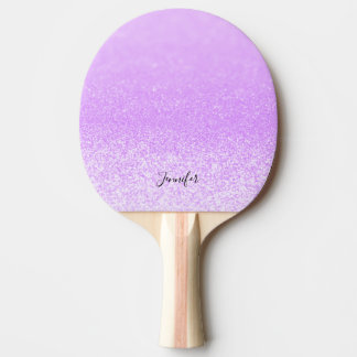 Pala De Ping Pong Luces Purpurinas púrpura personalizadas