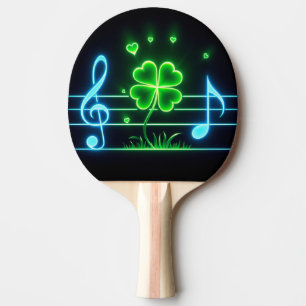 Pala De Ping Pong Lucky Clover and Music Notes