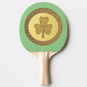 Pala De Ping Pong Lucky Irish Shamrock Gold Coin