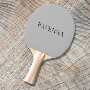 Pala De Ping Pong Lujo Greige Serif Nombre Personalizado Hecho a Med