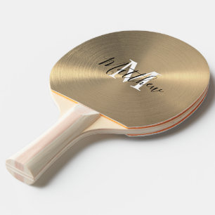 Pala De Ping Pong Lujo y profesión Gold Metallic Ping Pong Paddle