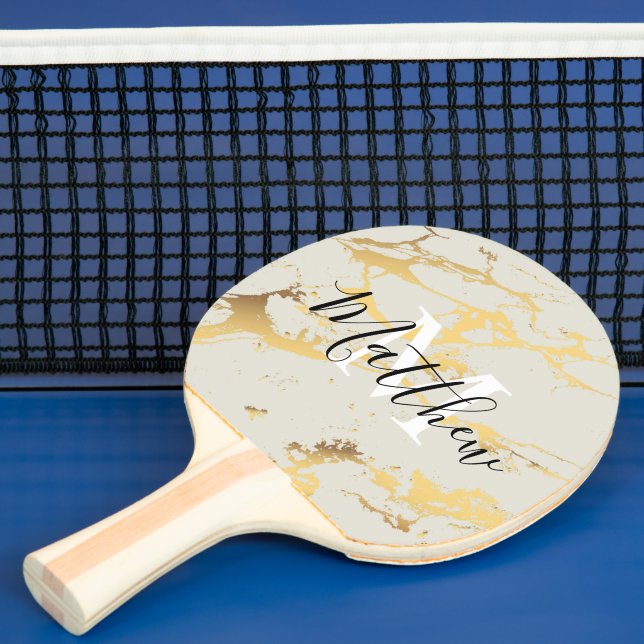 Pala De Ping Pong Lujo y profesión Gold Metallic Ping Pong Paddle (in situ)