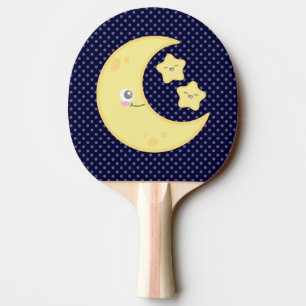 Pala De Ping Pong Luna de Kawaii y paleta del ping-pong de las
