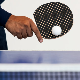Pala De Ping Pong Lunares de melocotón albaricoque sobre fondo negro