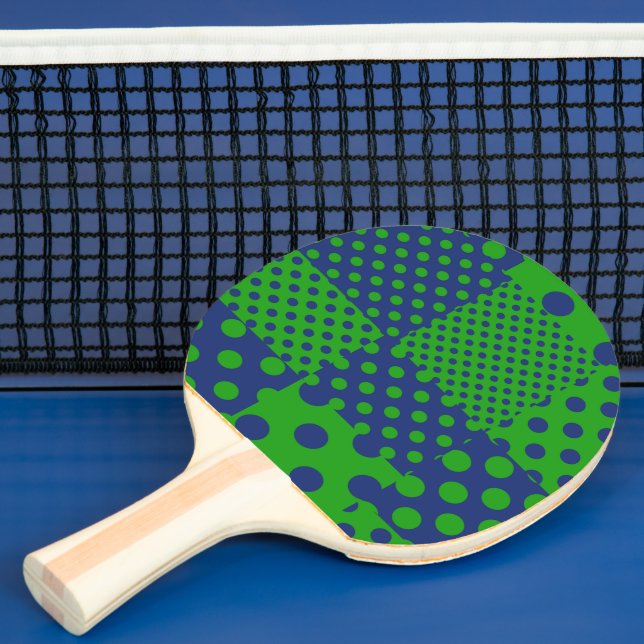 Pala De Ping Pong Lunares verdes azules parches  (in situ)
