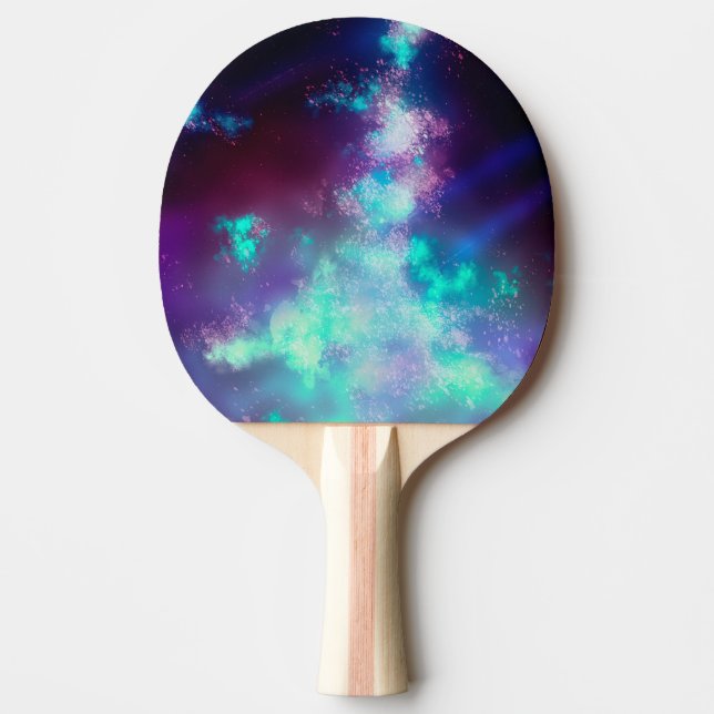 Pala De Ping Pong Luz de neón de cielo nocturno Ping Pong Paddle (Anverso)