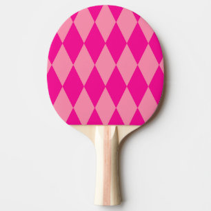 Pala De Ping Pong Luz y Diamantes de Arlequín de Rosa Oscuro y Claro