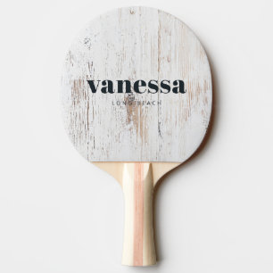 Pala De Ping Pong Madera Blanca Pintada Minimalista Clásico Moderno
