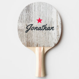 Pala De Ping Pong Madera Blanqueada Deteriorada Estrella Vintage Fir
