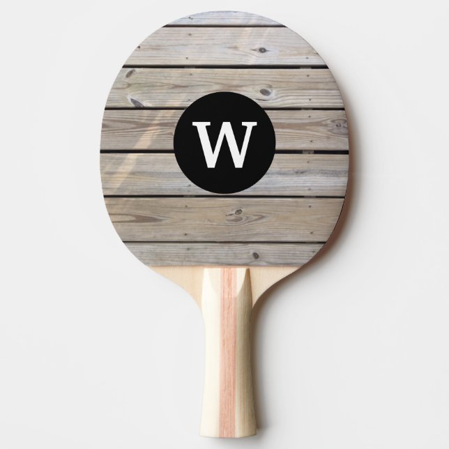 Pala De Ping Pong Madera con monograma  (Anverso)