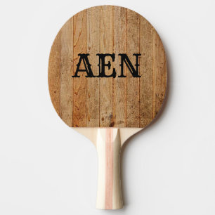 Pala De Ping Pong Madera con monograma Rústico País Marrón Negro