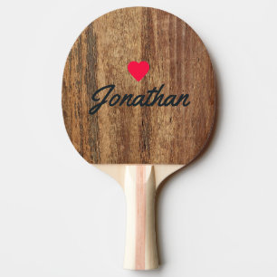 Pala De Ping Pong Madera de cedro cruda corazón vintage firma