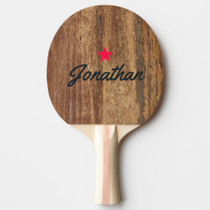 Pala De Ping Pong Madera de cedro cruda estrella vintage firma
